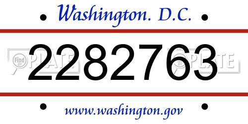 2282763 District Of Columbia License Plate