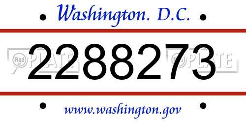2288273 District Of Columbia License Plate