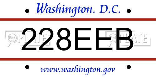 228EEB District Of Columbia License Plate
