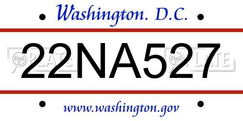22NA527 District Of Columbia License Plate