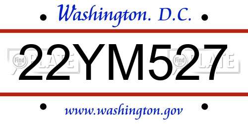 22YM527 District Of Columbia License Plate