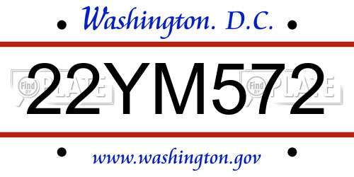 22YM572 District Of Columbia License Plate