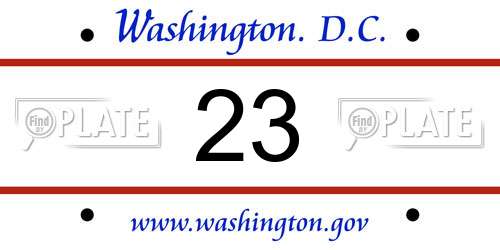 23 District Of Columbia License Plate
