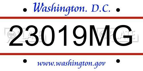 23019MG District Of Columbia License Plate