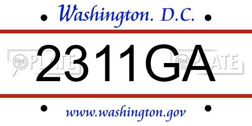 2311GA District Of Columbia License Plate