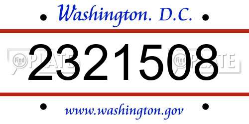 2321508 District Of Columbia License Plate