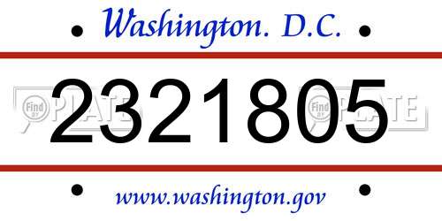 2321805 District Of Columbia License Plate