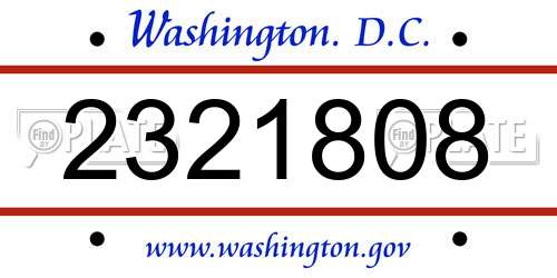 2321808 District Of Columbia License Plate