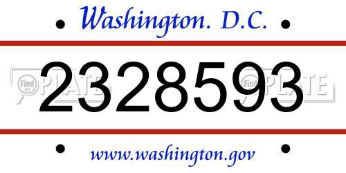 2328593 District Of Columbia License Plate