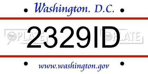 2329ID District Of Columbia License Plate