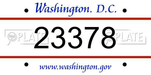 23378 District Of Columbia License Plate