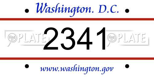 2341 District Of Columbia License Plate
