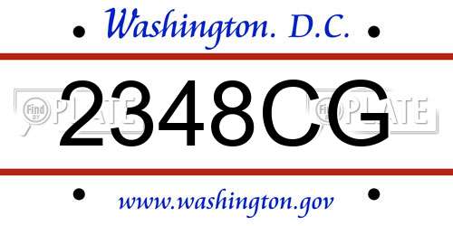2348CG District Of Columbia License Plate