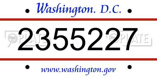 2355227 District Of Columbia License Plate