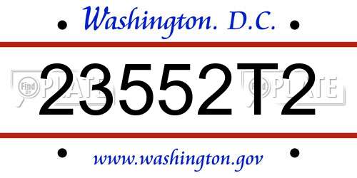 23552T2 District Of Columbia License Plate