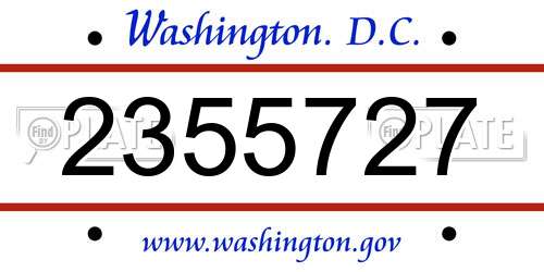 2355727 District Of Columbia License Plate