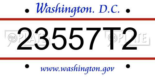 23557T2 District Of Columbia License Plate