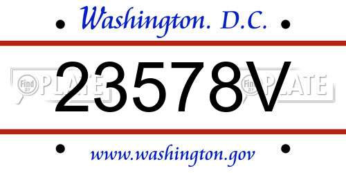 23578V District Of Columbia License Plate