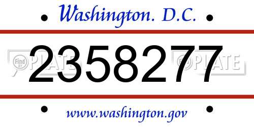 2358277 District Of Columbia License Plate