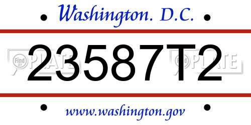 23587T2 District Of Columbia License Plate