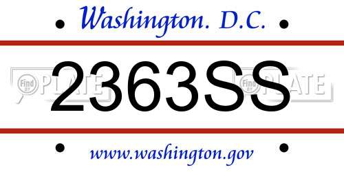 2363SS District Of Columbia License Plate