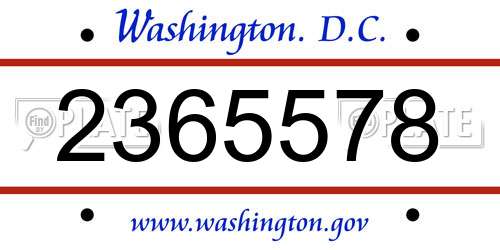2365578 District Of Columbia License Plate