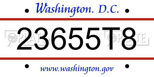 23655T8 District Of Columbia License Plate