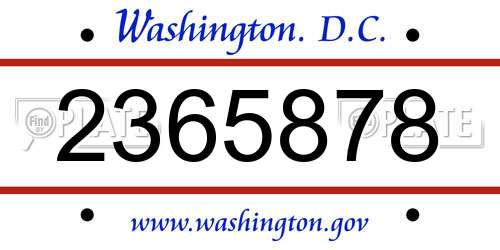 2365878 District Of Columbia License Plate