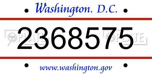 2368575 District Of Columbia License Plate