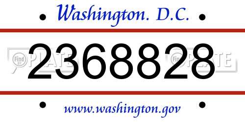 2368828 District Of Columbia License Plate