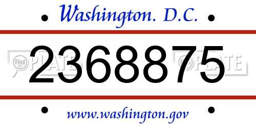 2368875 District Of Columbia License Plate