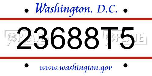 23688T5 District Of Columbia License Plate