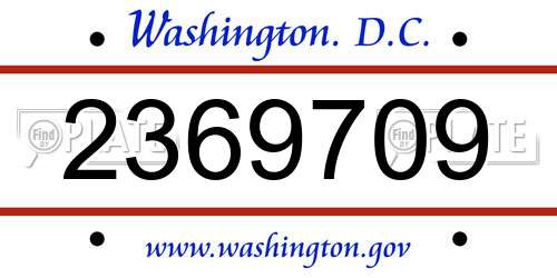 2369709 District Of Columbia License Plate