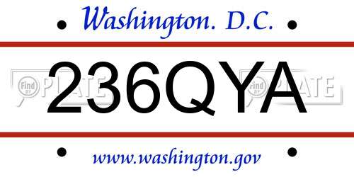 236QYA District Of Columbia License Plate