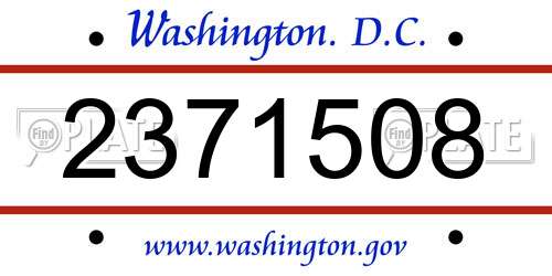 2371508 District Of Columbia License Plate