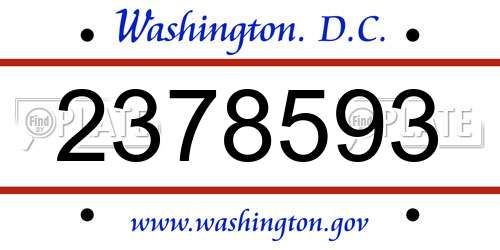 2378593 District Of Columbia License Plate