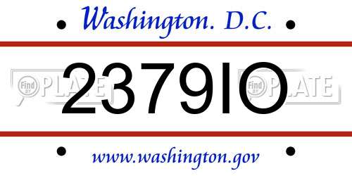 2379IO District Of Columbia License Plate