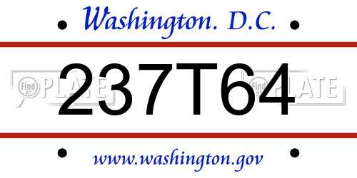237T64 District Of Columbia License Plate
