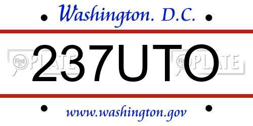 237UTO District Of Columbia License Plate