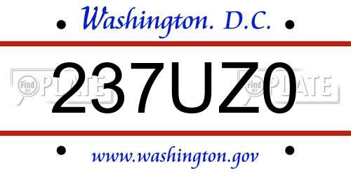 237UZ0 District Of Columbia License Plate