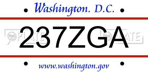 237ZGA District Of Columbia License Plate