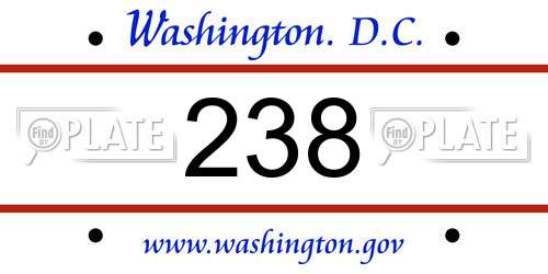 238 District Of Columbia License Plate