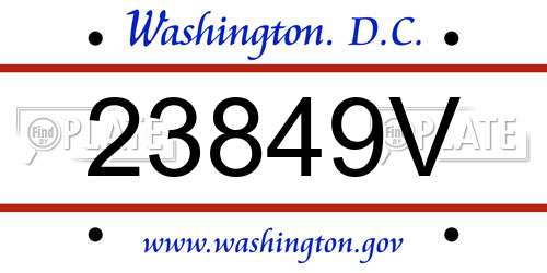23849V District Of Columbia License Plate