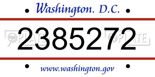 2385272 District Of Columbia License Plate