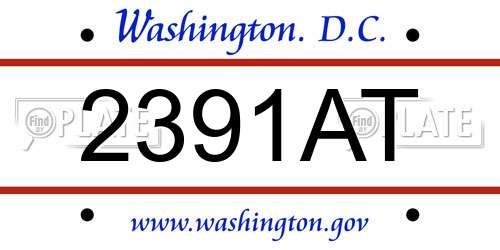 2391AT District Of Columbia License Plate