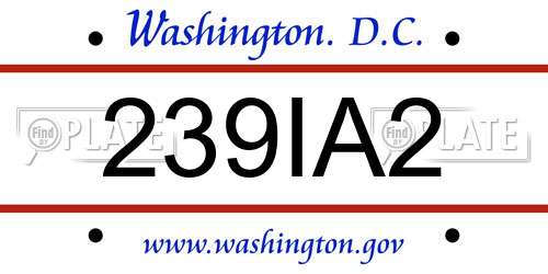 239IA2 District Of Columbia License Plate