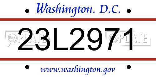 23L2971 District Of Columbia License Plate