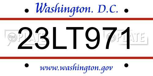23LT971 District Of Columbia License Plate