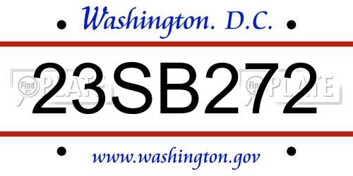23SB272 District Of Columbia License Plate