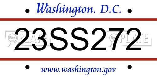23SS272 District Of Columbia License Plate